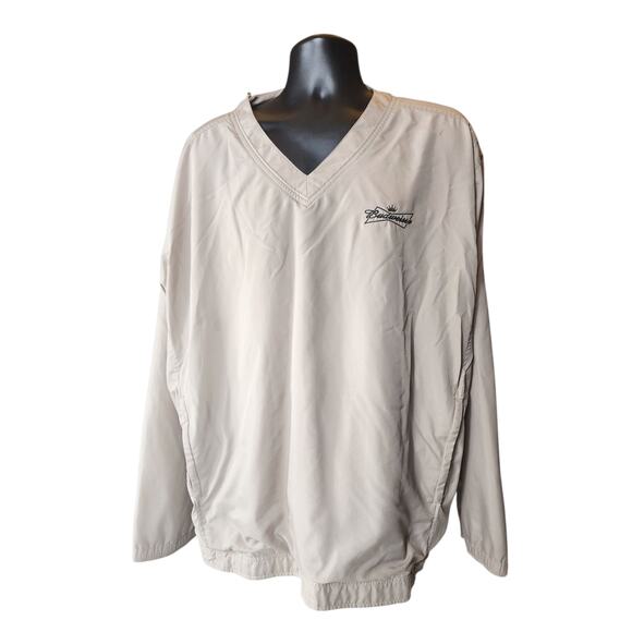Vansport Budweiser Pullover Windbreaker Mens 2XL Logo V-Neck Lightweight Jacket - Picture 6 of 16